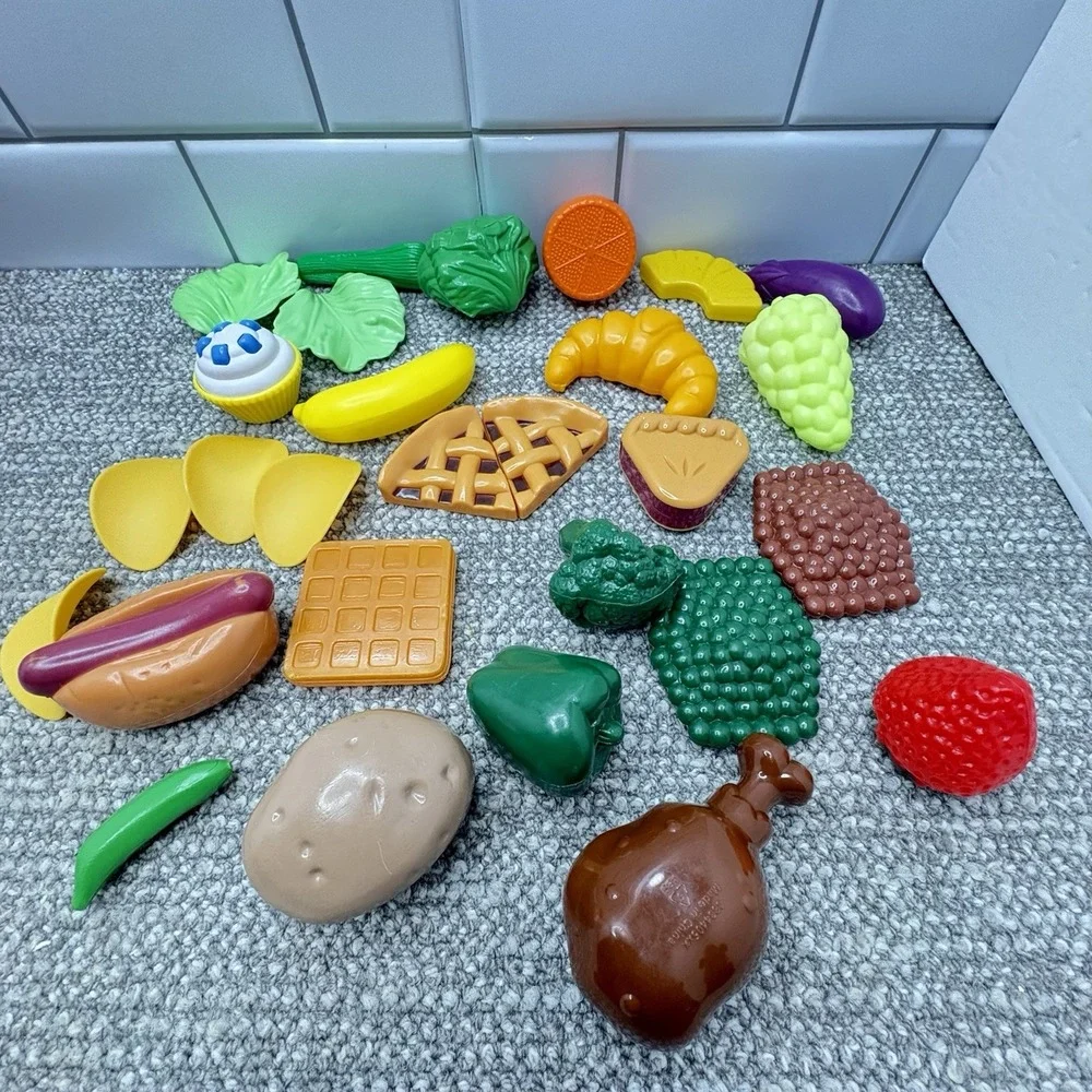 Play‎ Food Dishes Veggies Fruit Pizza Pan Tea Set Utensils Mixed Lot Preschool
